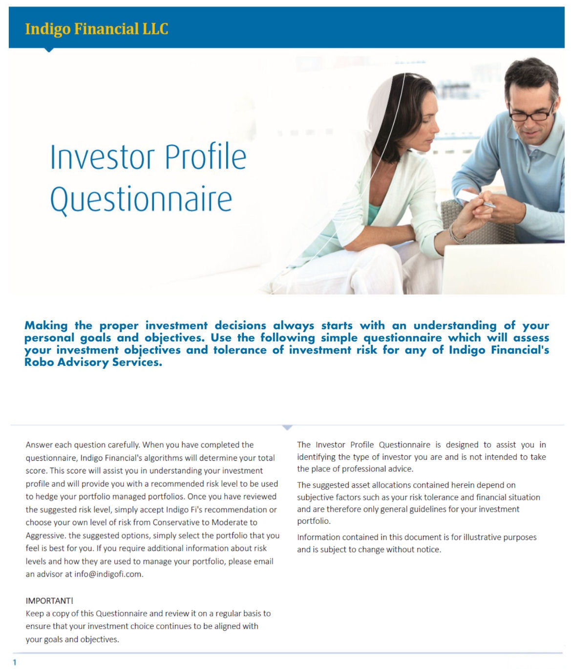 investor profile questionnaire